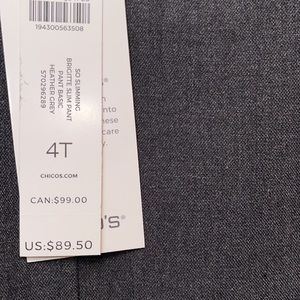 NWT Chico’s 4T Brigitte Pants